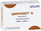 Ципролет А 500мг+600мг таб п/о №10