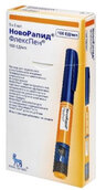 НовоРапид ФлексПен 100 ЕД/мл р-р в/в и п/к введ 3мл №5 картриджи в шприц-ручках