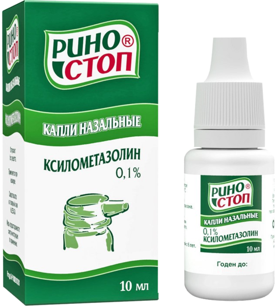 Риностоп 0,1% капли 10мл фл-кап №1