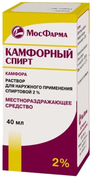 Камфорный спирт 2% р-р д/наруж прим фл 40мл №1