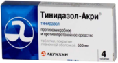 Тинидазол-Акри 500мг таб п/плен об №4