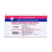 Никотиновая кислота 10мг/мл р-р д/ин амп 1мл №10