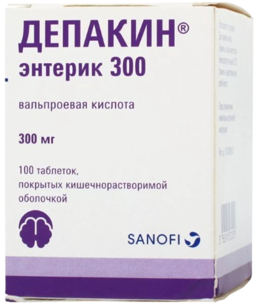 Депакин энтерик 300 таб 300мг покр к/р об №100