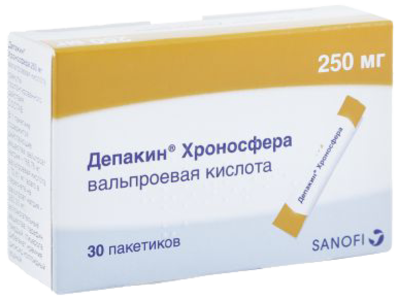 Депакин Хроносфера 250мг гран пролонг высвоб пак №30