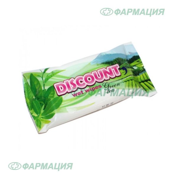 Салфетки влажные ТМ discount зеленый чай №15