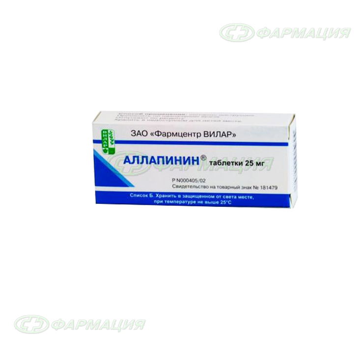 Аллапинин 25мг таб №30 | Сердечно-сосудистые средства | Интернет-аптека ...
