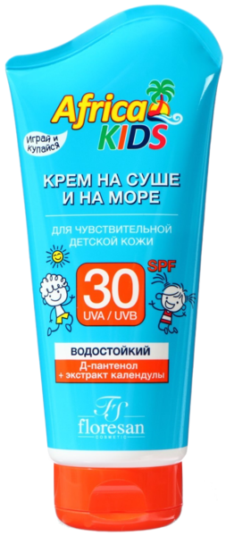 Африка кидс крем на суше и море ф-410 д/чувст.дет кожи spf 30 150мл