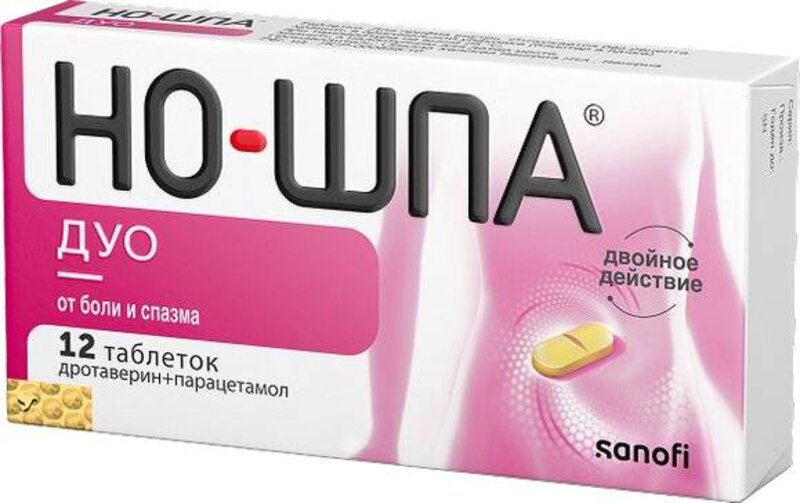 Но-шпа дуо 40мг+500мг таб №12