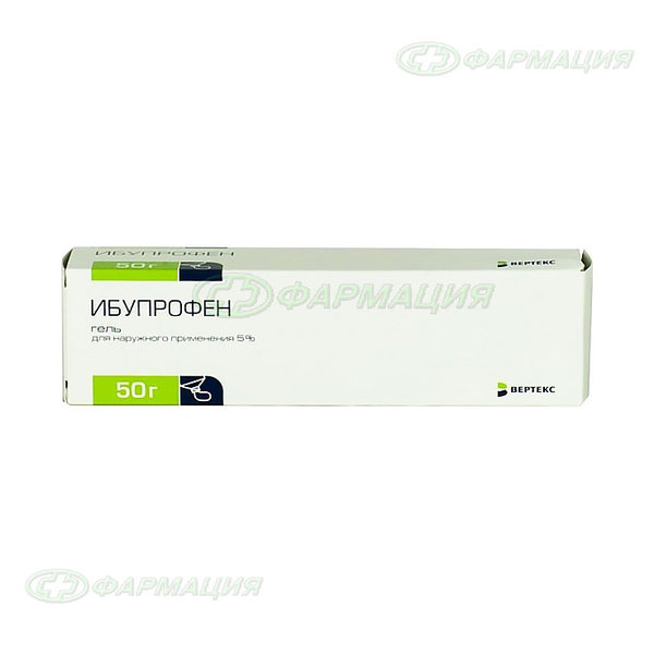 Ибупрофен 5% гель д/наруж пр 50г №1