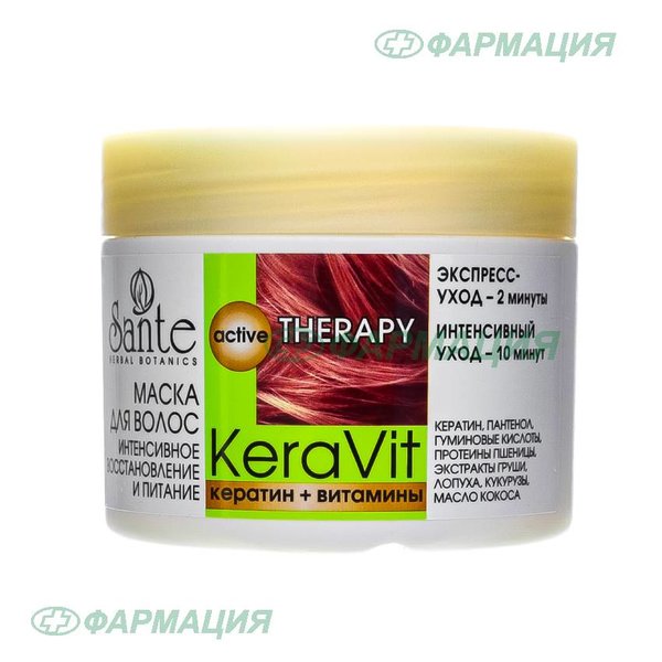 Кора Маска Сантэ д/волос интенсивное восстан и питание keravit 300мл