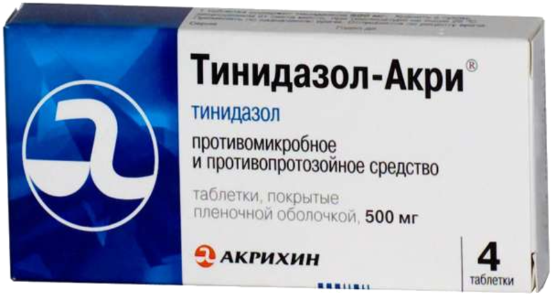 Тинидазол-Акри 500мг таб п/плен об №4