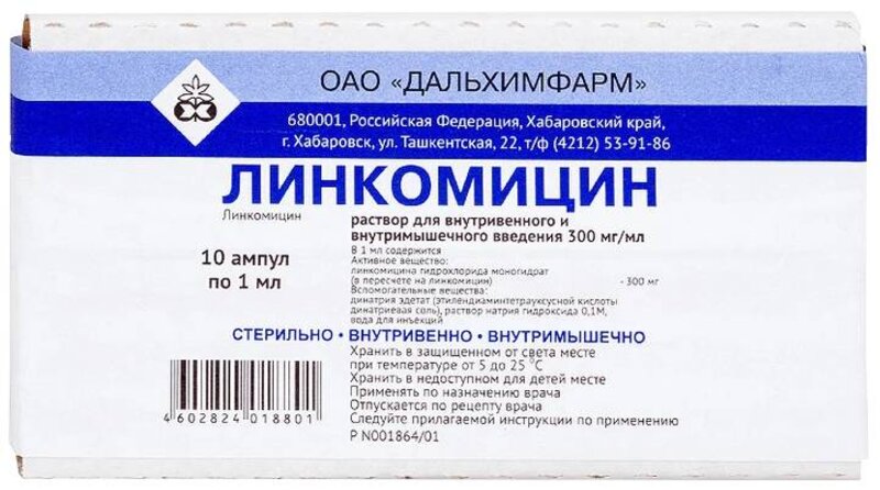 Линкомицин 300мг/мл р-р для в/в и в/м введ амп 1мл №10