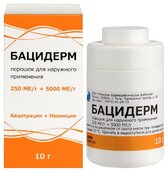 Бацидерм 250МЕ/г+5000МЕ/г пор д/наруж прим 10г №1