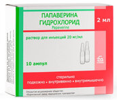 Папаверина гидрохлорид 20мг/мл р-р д/ин 2мл амп №10
