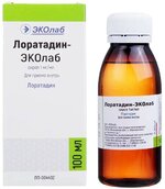 Лоратадин-ЭКОлаб 1мг/мл сироп 100мл фл №1 ПЭТ с мерной ложкой