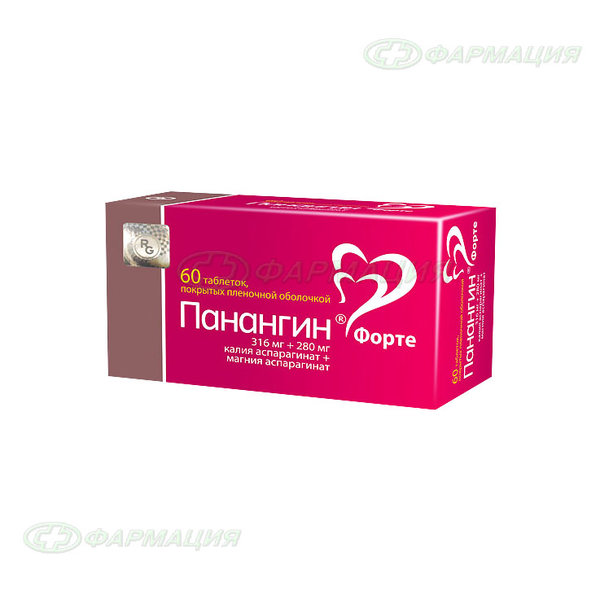 Панангин форте 316мг+280мг таб п/плен об №60