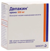 Депакин хроно 300мг таб пролонг действия п/о №100