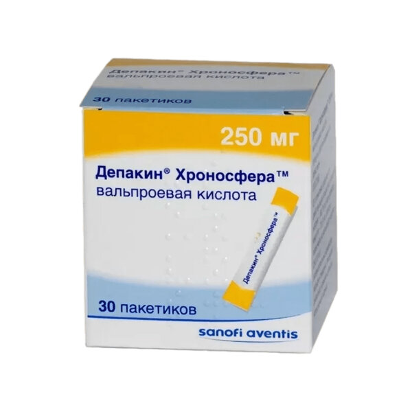 Депакин Хроносфера 250мг гран с пролонг высвоб пак №30