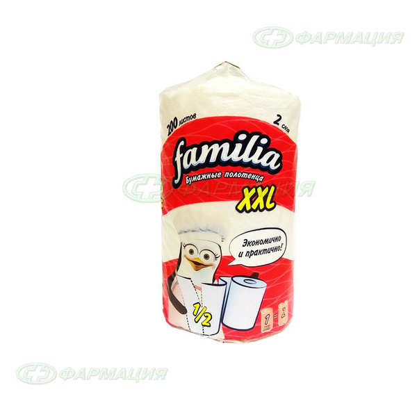 Полотенце бумажное Фамилия 2-х сл Белое xxl №1