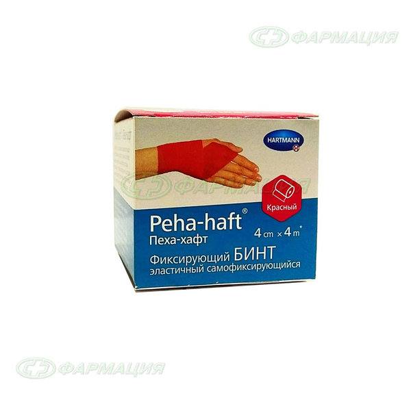 Бинт фикс peha-haft 4мх4см самокл красный