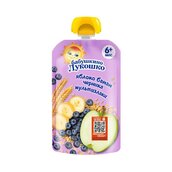 Пюре Бабушкино Лукошко яблоко/банан/черника с мультизлаками 125г