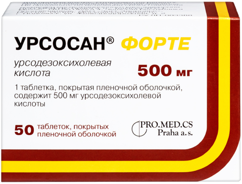 Урсосан Форте 500мг таб п/плен об №50