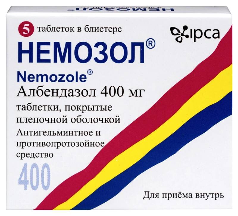 Немозол 400мг таб п/плен об №5