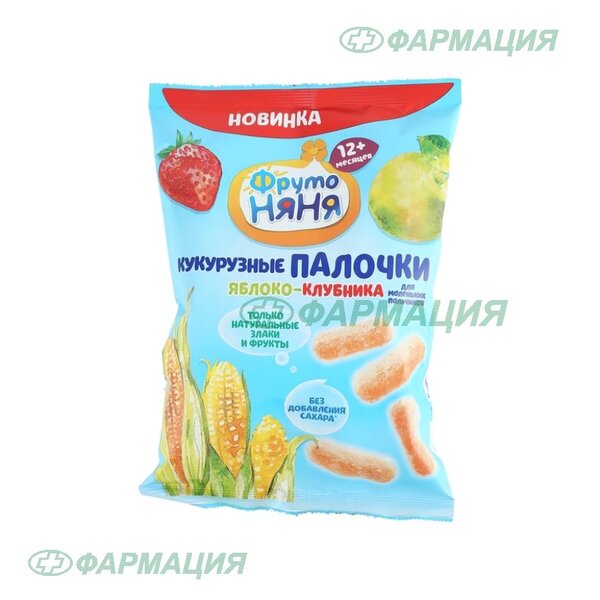 Фруто-Няня палочки кукурузные 20г яблоко/клубника